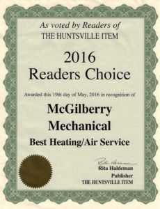 best heating/air service 2016 award